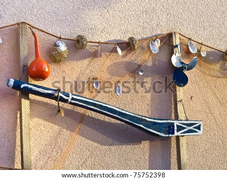 Fishing net with decorations