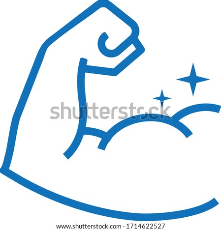 Muscles icon, vim icon, power ico vector (blue version)   