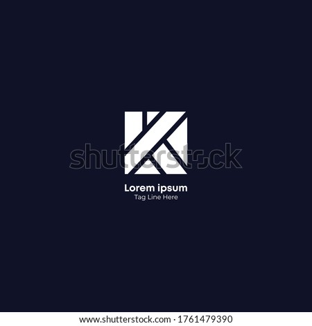 Creative initial letter K logo icon design template elements. Stok fotoğraf © 