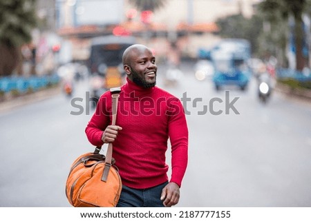 Similar – Image, Stock Photo Black male athlete with basketball on sports court