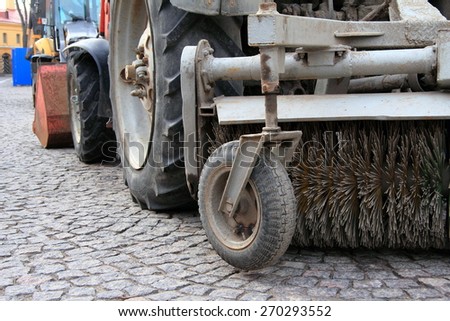 tractor, parts accessories for cleaning streets