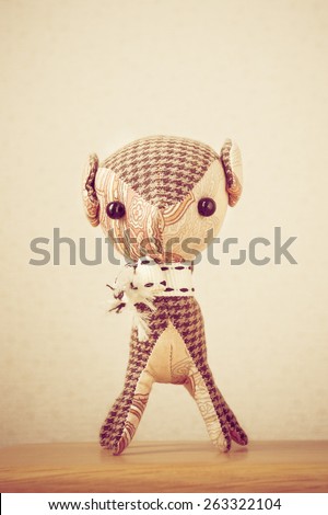 A Stitched Deer Plush Doll [Sepia Effect]