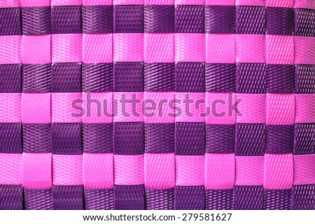 Texture of Pink Magenta Plastic Weaving for Basket, made from Plastic Strip, Pattern, Background