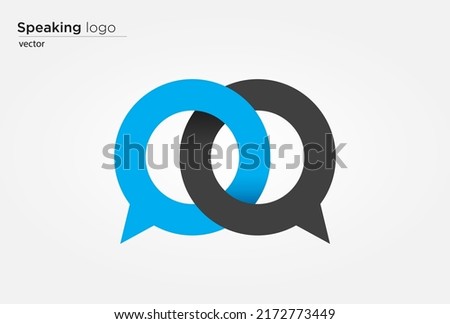 Speech bubble logo design, vector