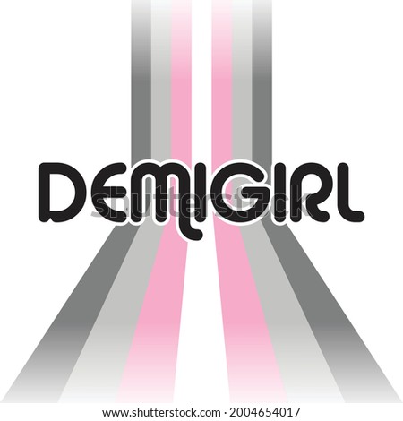 Demigirl Flag Pride Stripe Retro Style Shape Vector Illustration Graphic Based On The LGBTQIA+ Demigirls Flags and Gender Identity Non-Binary Identities Stripes