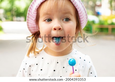 Similar – Image, Stock Photo Child with lollipop