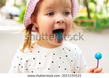 Similar – Image, Stock Photo Child with lollipop