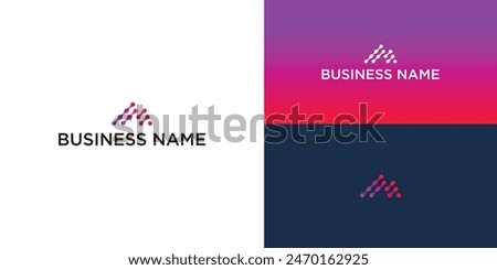 Abstract letter M science and technology logo template