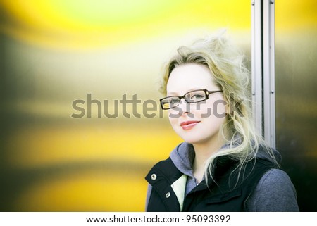 Blonde female with natural looks in her 20\'s.