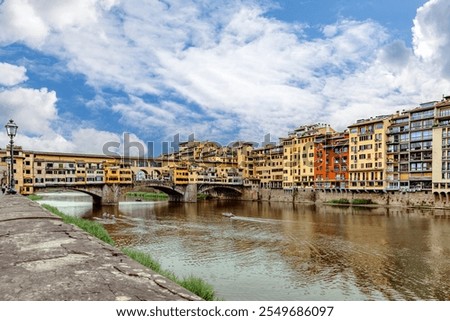 Similar – Image, Stock Photo Iconic Vecchio Bridge in Florence over river Arno called Ponte Vecchio