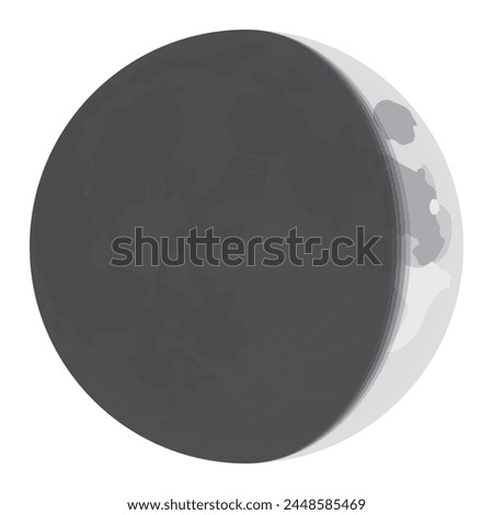 Waxing crescent moon. Vector illustration.