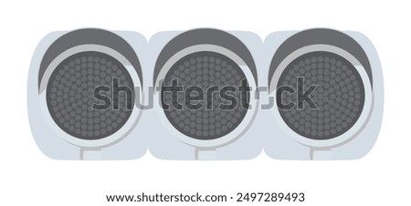 All off LED traffic light. Public property. Vector illustration.