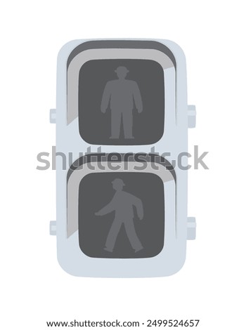 All off LED pedestrian traffic light. Vector illustration.