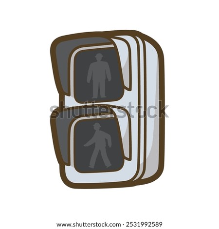 All off LED pedestrian traffic light. Vector illustration.