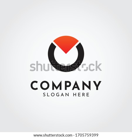 Letter O logo icon design template for business. Abstract letter O icon design with arrow going down.