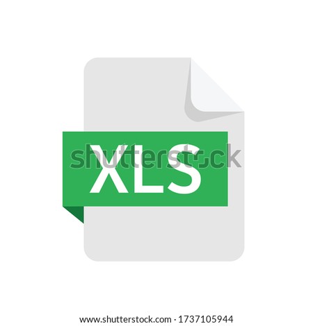 XLS format file isolated on white background. XLS icon. Vector stock