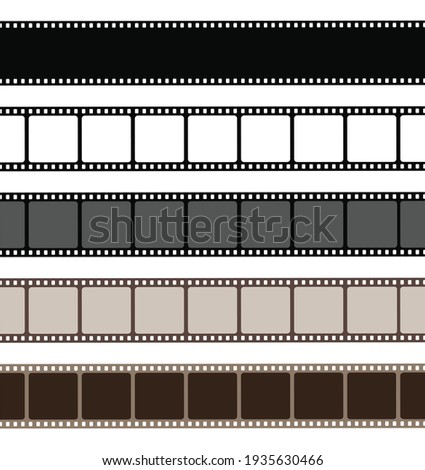 Set film strip isolated on white background. Old retro film strip frame. Vector stock Сток-фото © 