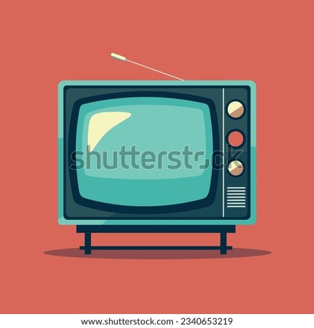 Old television illustration. Analogue retro TV. Vector stock