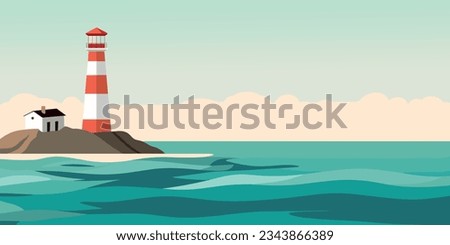 Similar – Image, Stock Photo Landscape of lighthouse in Iceland