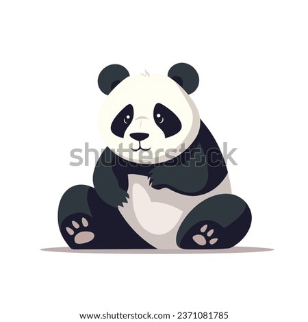 Cute panda cartoon isolated on white background. Vector stock