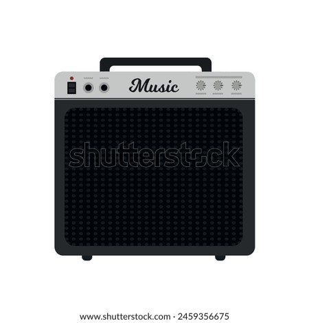 Classical electric and acoustic guitar amplifier isolated on white background. Music concept. Vector stock