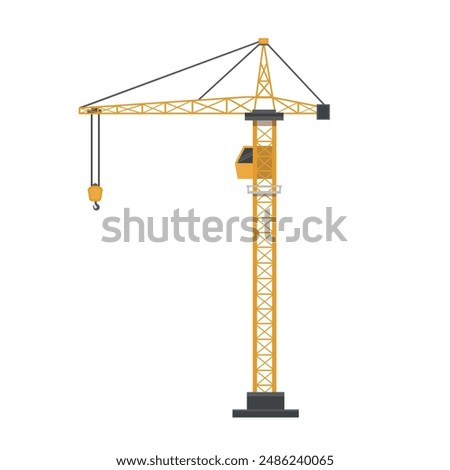 Tower crane isolated on white background. Vector stock