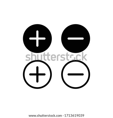 Plus and minus icon, Plus and minus sign and symbol vector design