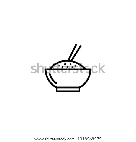 Rice bowl icon vector for web, computer and mobile app