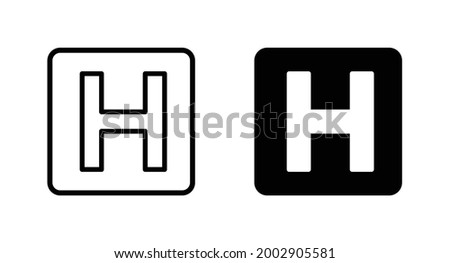 Hospital sign icon vector for web, computer and mobile app