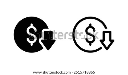 cost reduce icon vector. cost reduce sign icon for web site