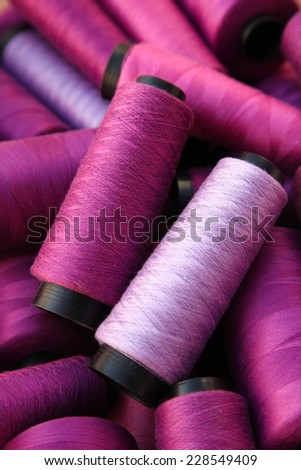 colorful threads in purple tone