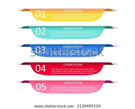 A set of multi-colored banners with numbers. Bright, isolated infographic label templates. 4 steps for presentation. Vector illustration.	