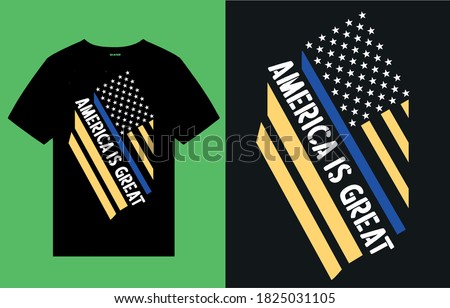 America is great thin blue line flag t shirt design vector