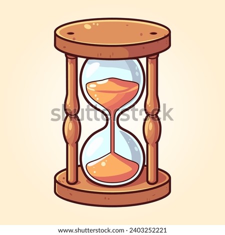 Vector Illustration of an Hourglass for 2D Games, Cartoons or Children Books