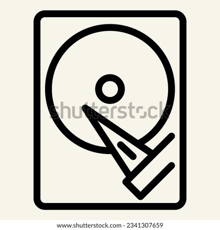 Hard disk line icon. Storage vector illustration isolated on white. Hard drive outline style designed for and app. Eps 10.