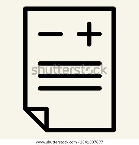Add or delete document line icon. File with plus and minus vector illustration isolated on white. Page outline style design, designed for web and app. Eps 10