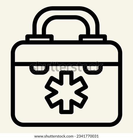 Medical bag line icon. Hospital doctor first aid box outline style pictogram on white background. Medicine chest or first aid kit mobile concept web design. Vector graphics.