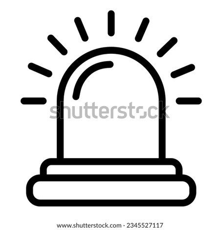 Siren lamp, alarm, signal, emergency, police, flasher line icon, CCTV concept, alert vector sign on white background, outline style icon mobile concept web design. Vector graphics.