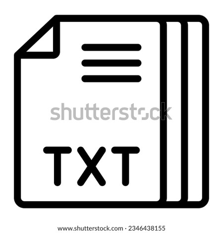 Paper sheets, text document, file txt line icon, documents concept, file extension vector sign on white background, outline style icon mobile concept web design. Vector graphics.