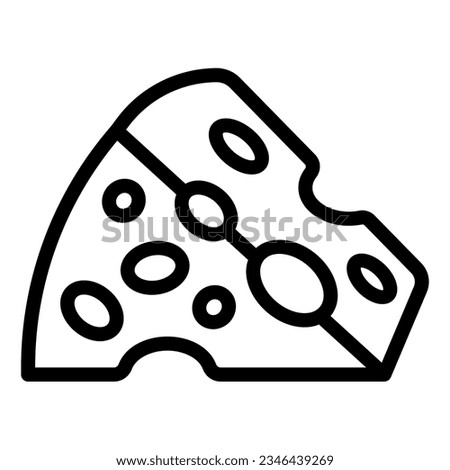 Slice of cheese line icon, englishbreakfast concept, triangular cheese slice vector sign on white background, cheese outline style mobile concept web design. Vector graphics.