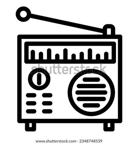 Retro radio line icon. Vintage radio device symbol, outline style pictogram on white background. Home electronic music devices sign mobile concept web design. Vector graphics.