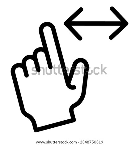Horizontal scroll line icon. Resize by width vector illustration isolated on white. Scrolling gesture outline style designed for and app. Eps 10.