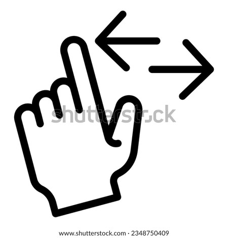 Left and right swipe line icon. Drag side gesture vector illustration isolated on white. Slide outline style designed for and app. Eps 10.