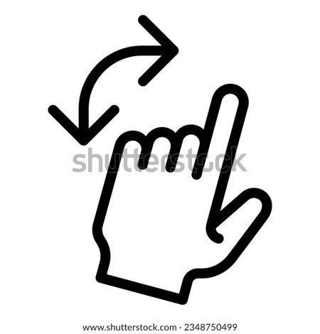 Turn left gesture line icon. Swipe vector illustration isolated on white. Flick to left outline style designed for and app. Eps 10.