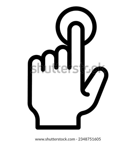 Single touch line icon. Tap vector illustration isolated on white. Click outline style designed for and app. Eps 10.