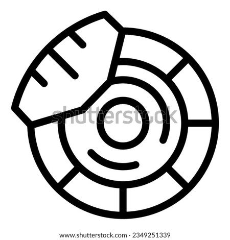 Brake discs line icon. Brake shoe vector illustration isolated on white. Car part outline style designed for and app.