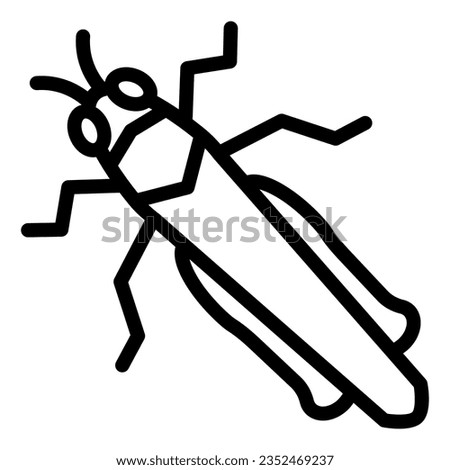 Grasshopper line icon, Insects concept, locust sign on white background, cricket icon in outline style mobile concept web design. Vector graphics.