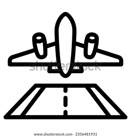 Airplane take off line icon, airlines concept, take off plane vector sign on white background, plane taking off outline style for mobile concept and web design. Vector graphics