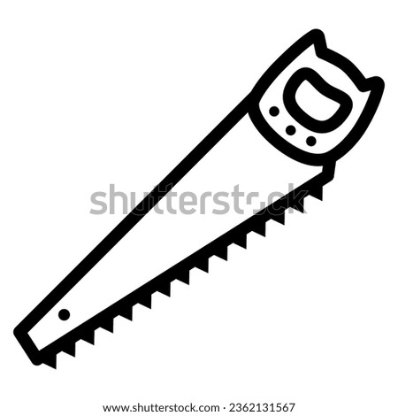 Hand saw line icon, Garden and gardening concept, Hacksaw sign on white background, metal handsaw icon in outline style for mobile concept and web design. Vector graphics