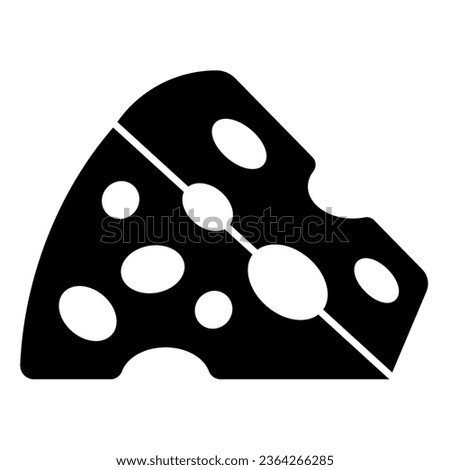 Slice of cheese solid icon, englishbreakfast concept, triangular cheese slice vector sign on white background, cheese glyph style for mobile concept and web design. Vector graphics
